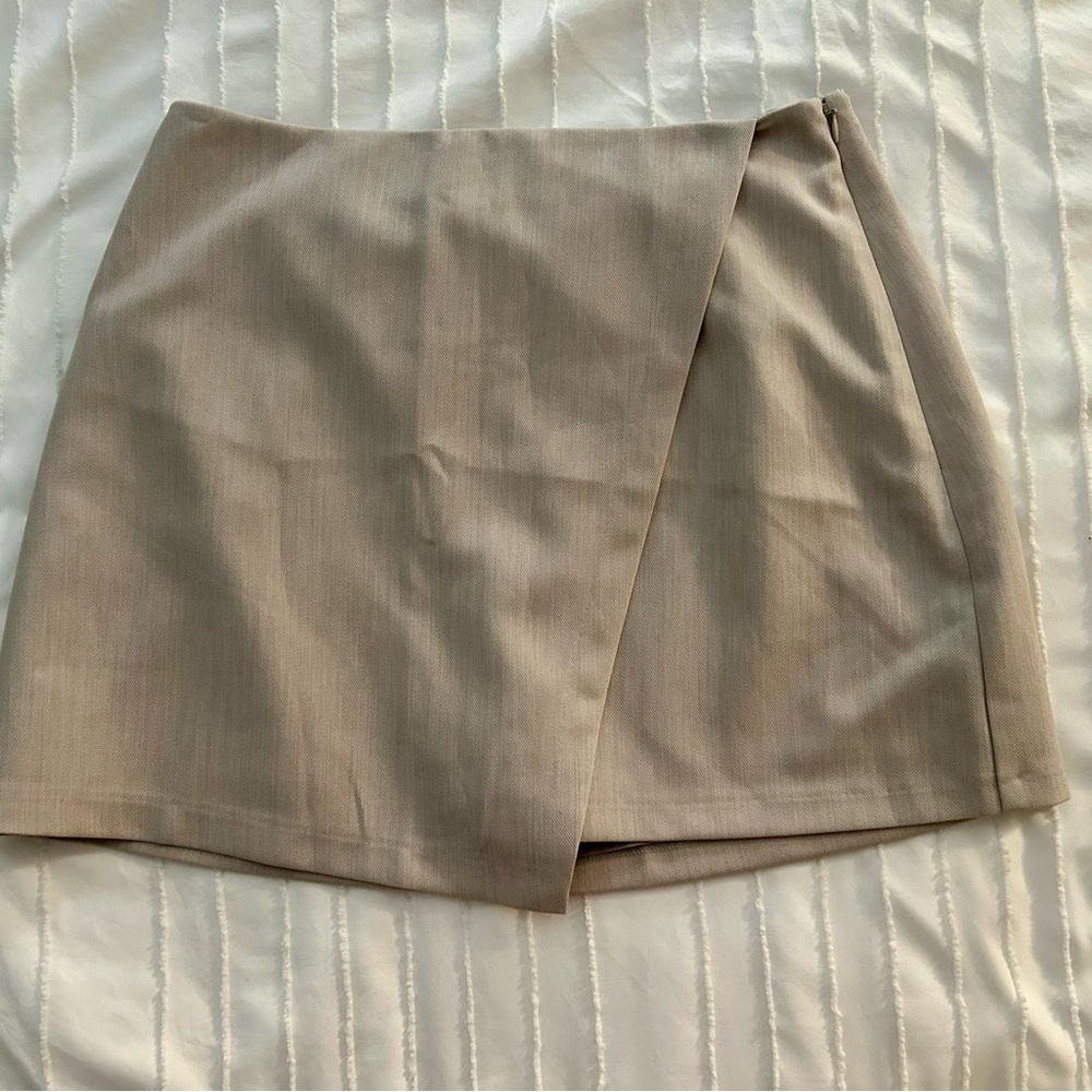 Abercrombie & Fitch Tan Wrap Mini Skirt